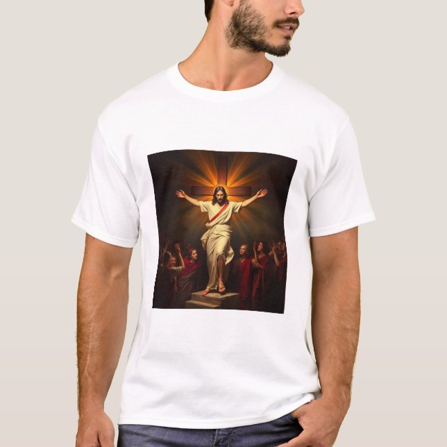 Jesus Cristo é a Camiseta de Risen Men (Frente)