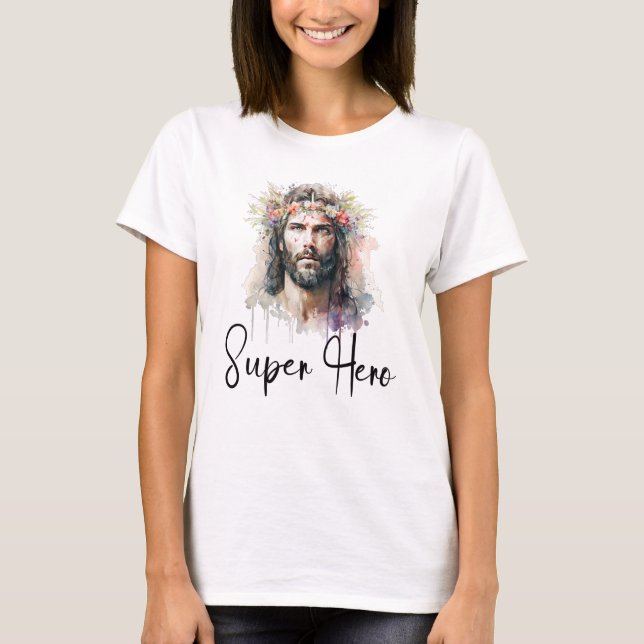 Jesus Cristo é minha camiseta Super Herói (Frente)