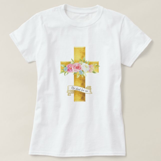 Jesus Cross - Ele morreu por nós - T-Shirt (Frente do Design)