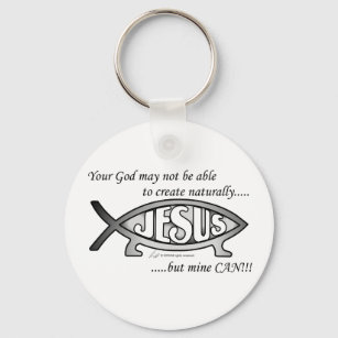 Jesus & Darwin Fish Chaveiro