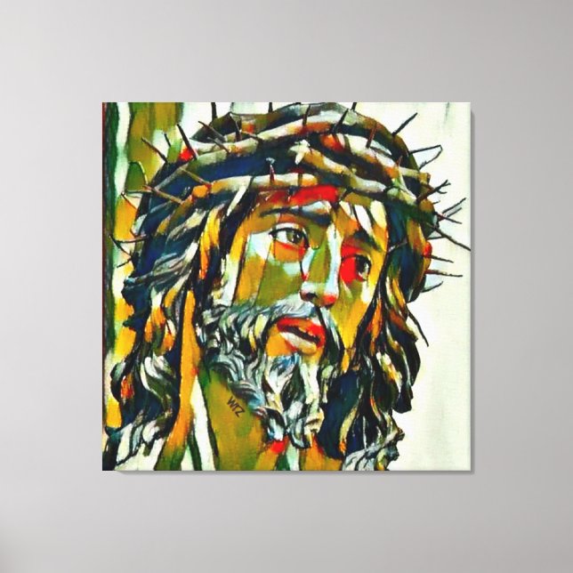 Jesus De Nazareth Oil On Canvas Retrato (Frente)