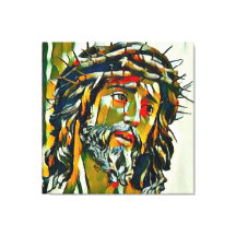 Jesus De Nazareth Oil On Canvas Retrato