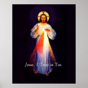Jesus Divino Compaixão 2 Poster - Jesus, eu confi
