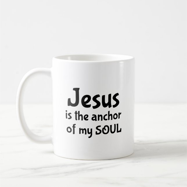 Jesus é a âncora da minha caneca de café SOUL (Esquerda)