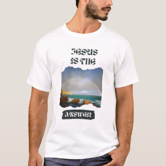 Jesus é a camiseta dos homens da resposta