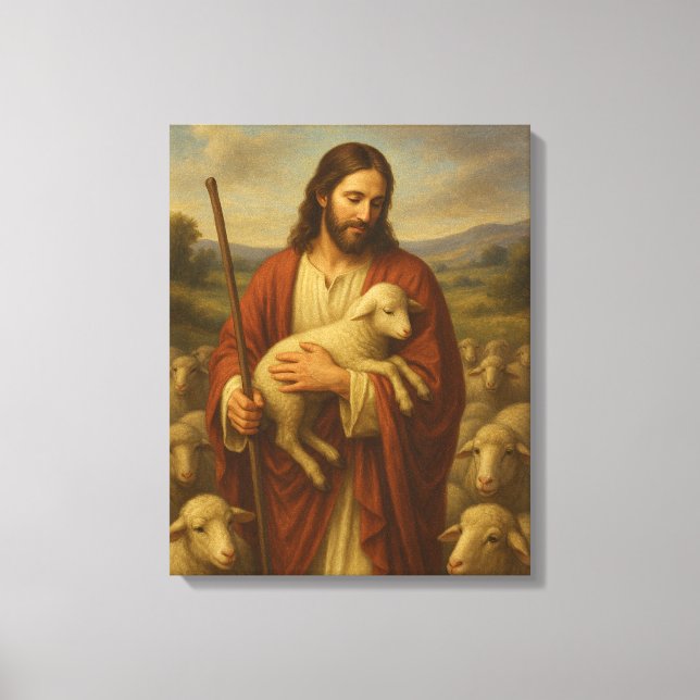 Jesus é a Canvas de Arte de Parede do Shephard #5™ (Frente)
