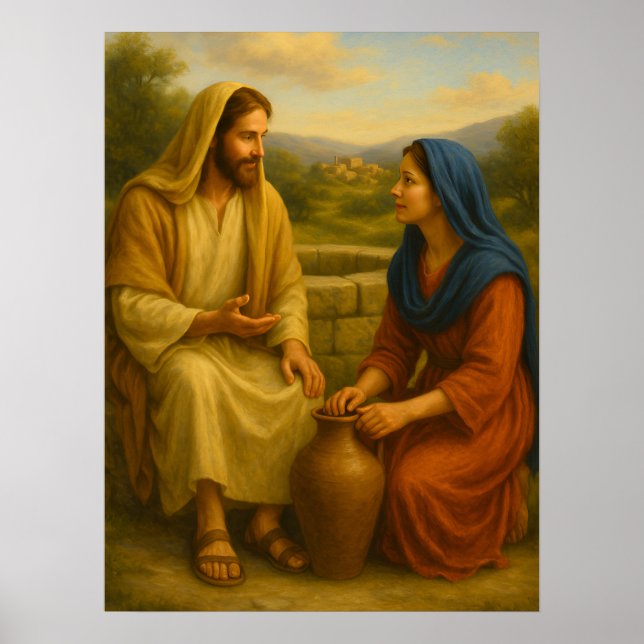 Jesus e a Mulher junto ao Poço ™ LDS Poster de Par (Frente)