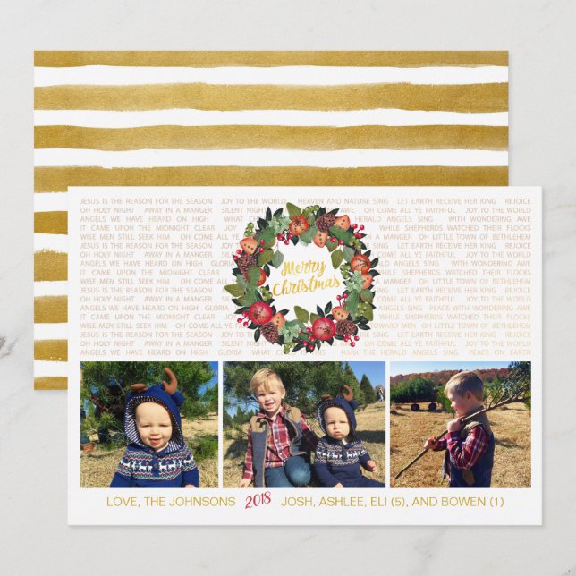 Jesus é a razão do cartão de Natal cristão (Frente/Verso)