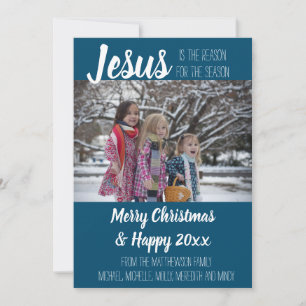 Jesus É A Razão Do Cartões de foto de Natal Cristã