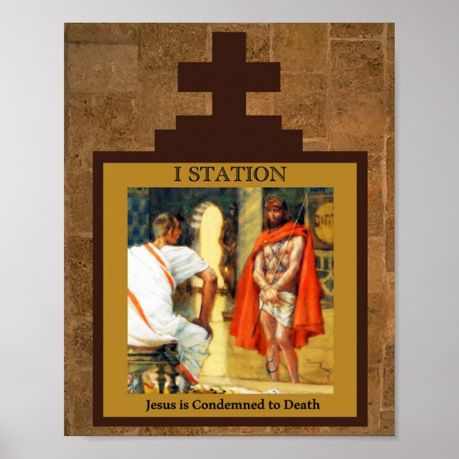 Jesus é condenado à estação de morte I Poster (Frente)