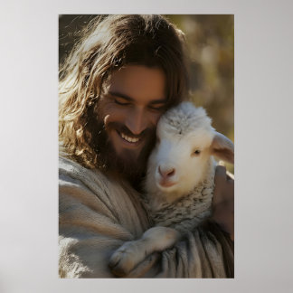 Jesus e Cordeiro Impressão Bom Pastor Parede Crist