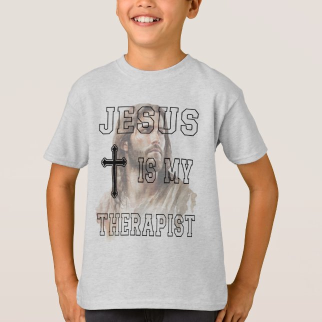 Jesus é minha camiseta clássica terapeuta (Frente)