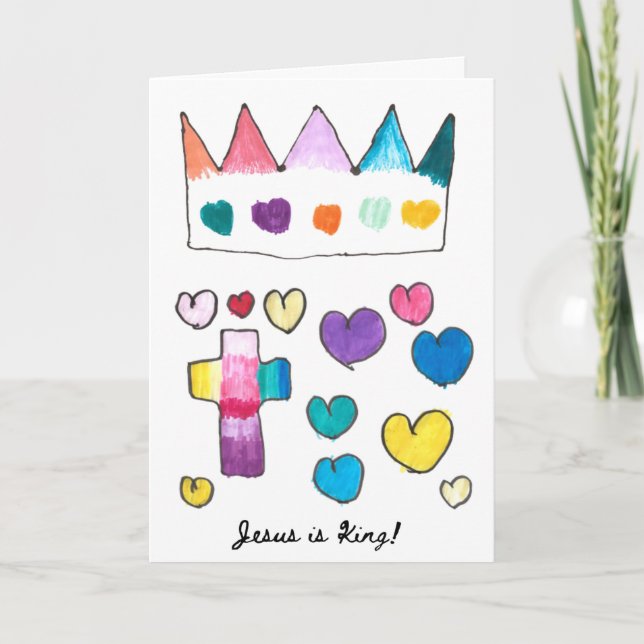 Jesus é o cartão de feriado rei (Frente)