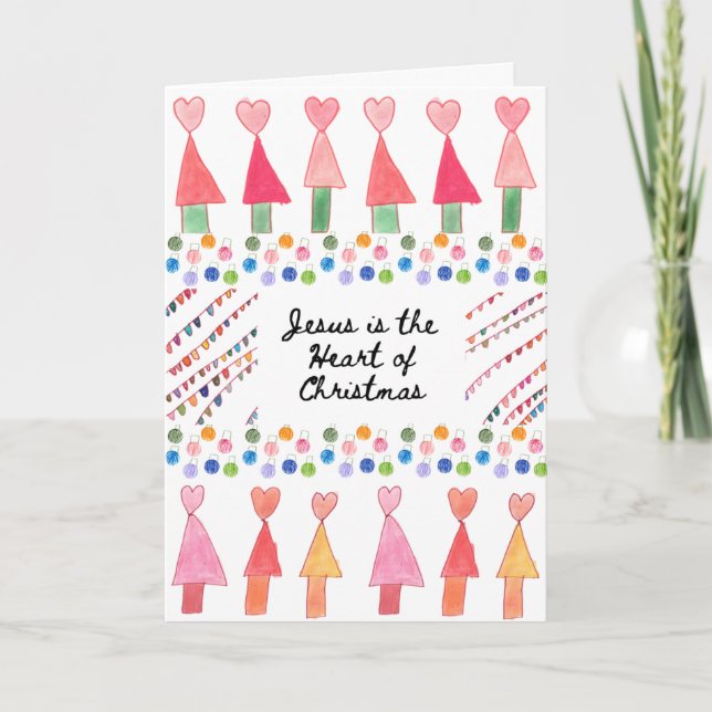 Jesus é o coração do cartão de Natal (Frente)