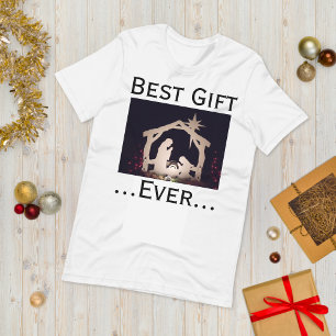 Jesus é o melhor presente na camiseta de Natal