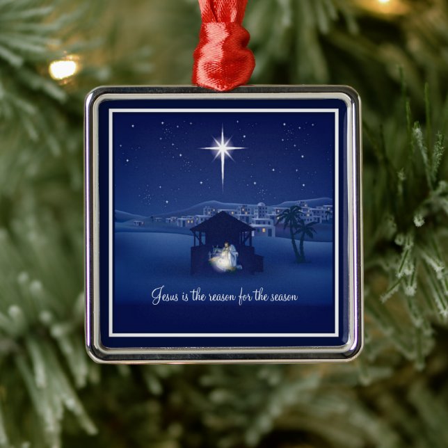 Jesus é o motivo do enfeite de Natal (Árvore)
