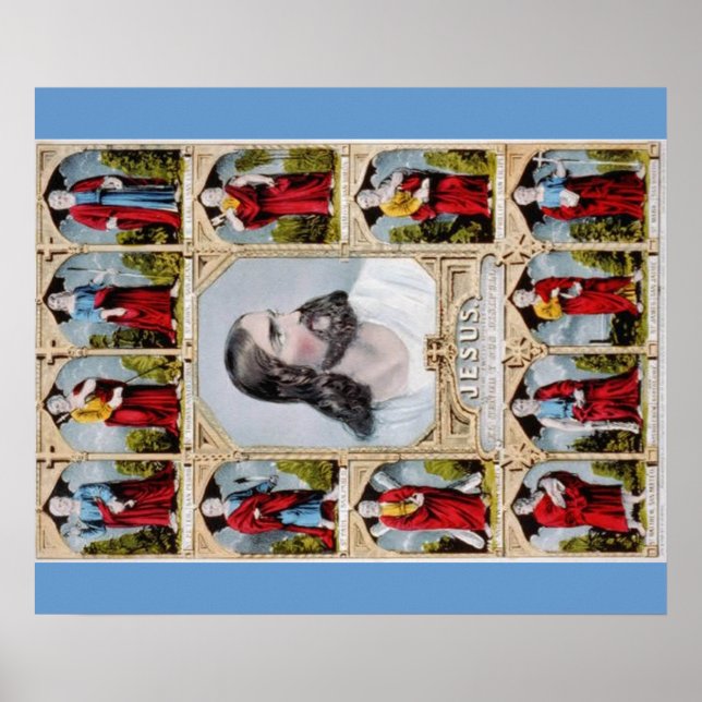 Jesus e o poster dos Apóstolos (Frente)