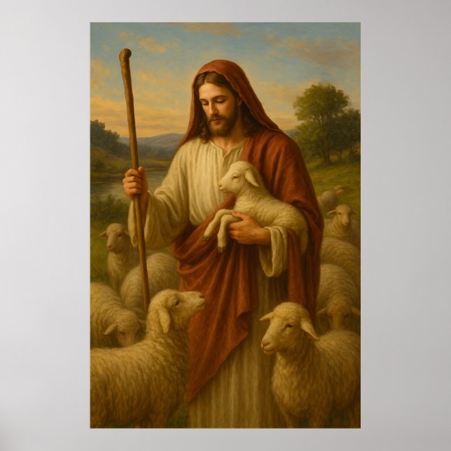 Jesus é o Shephard 2™ LDS Wall Art Poster (Frente)