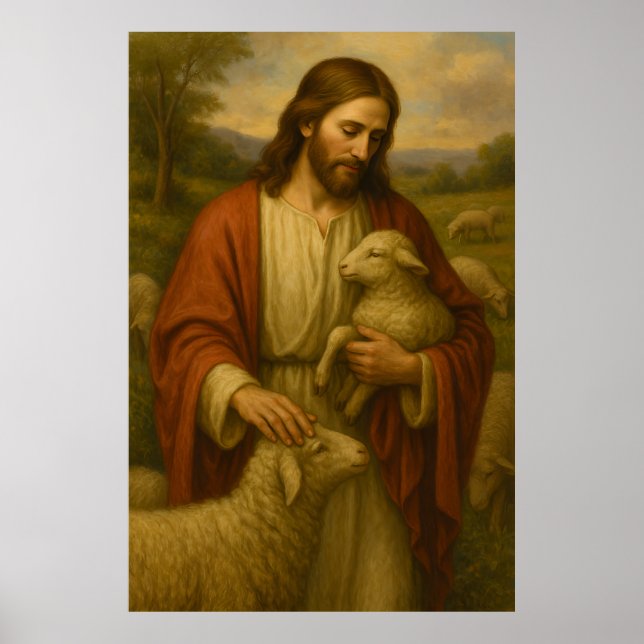 Jesus é o Shephard nº 4™ LDS Wall Art Poster (Frente)