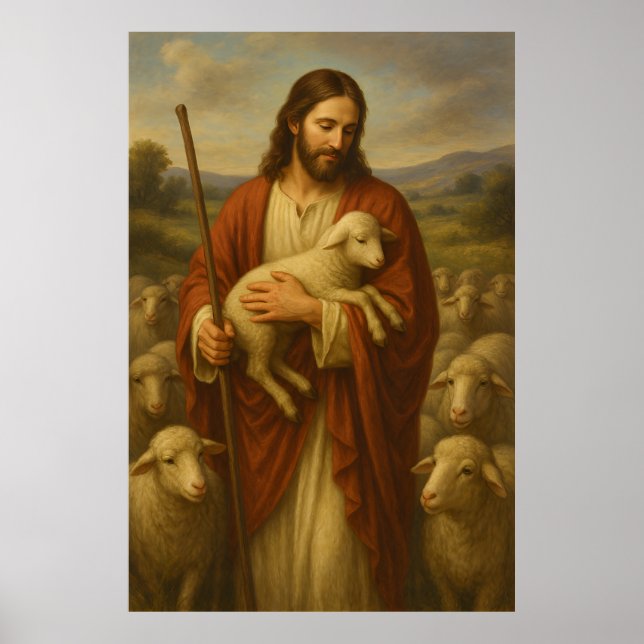 Jesus é o Shephard nº 5™ LDS Wall Art Poster (Frente)