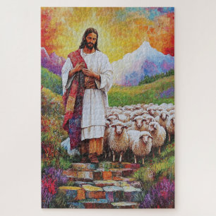 Jesus e Quebra-cabeça de ovelha