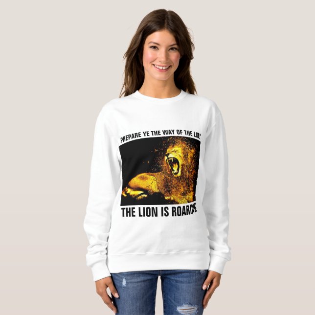 JESUS LION OF JUDAH ROARING, T-shirts cristãs (Frente Completa)