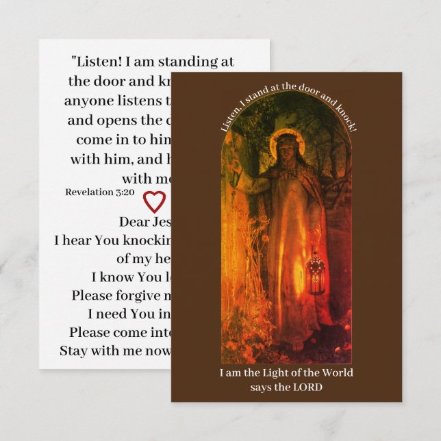 Jesus Luz do Mundo Flat Card (Frente/Verso)