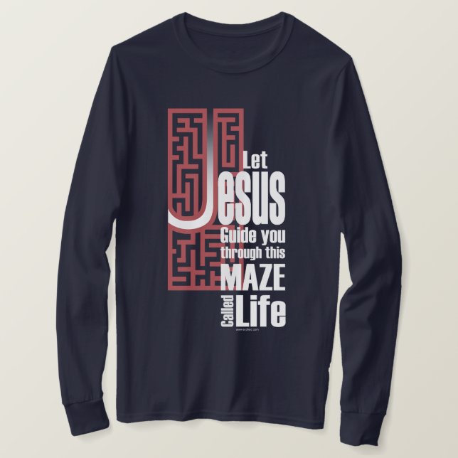 Jesus Maze Basic Long Sleeve T-Shirt (Frente do Design)