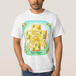 Jesus me ama a camiseta da Cruz Cristã
