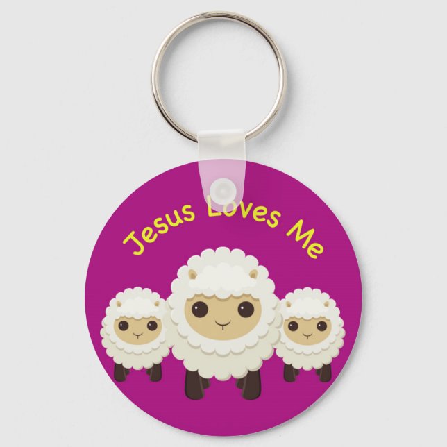 Jesus me ama Chaveiro de ovelhas de pastor cruzado (Frente)