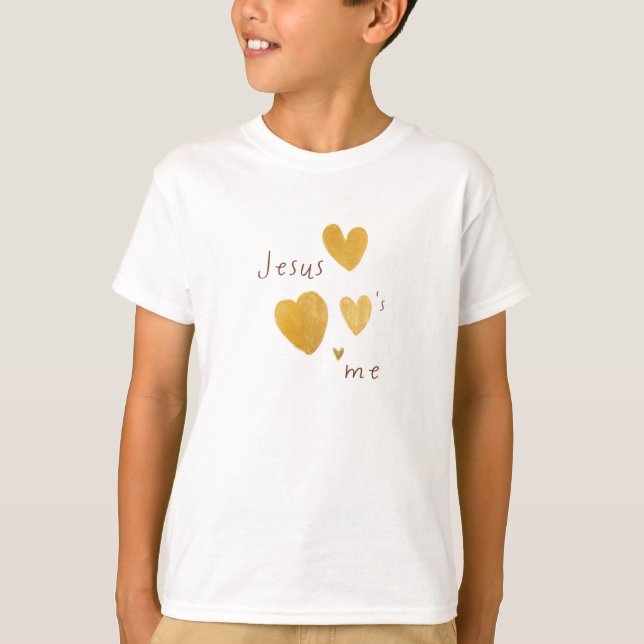 Jesus me ama. Crianças T-Shirt moderna (Frente)