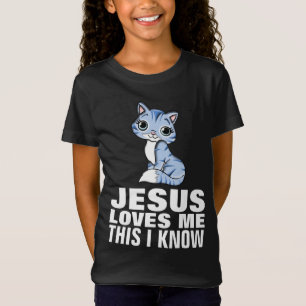 JESUS ME AMA KITTEN, CAMISAS DE GATO CRISTÃO