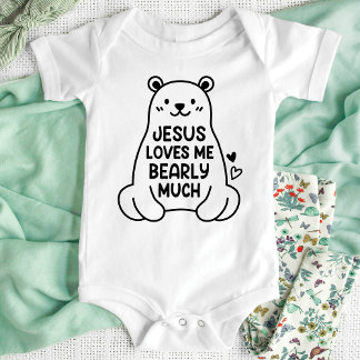Jesus Me Ama Muito Bebê Menino Camisa Recente