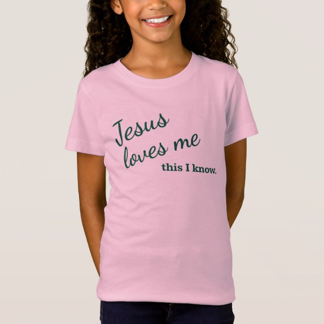 Jesus me ama t-shirt Texto verde (Frente)