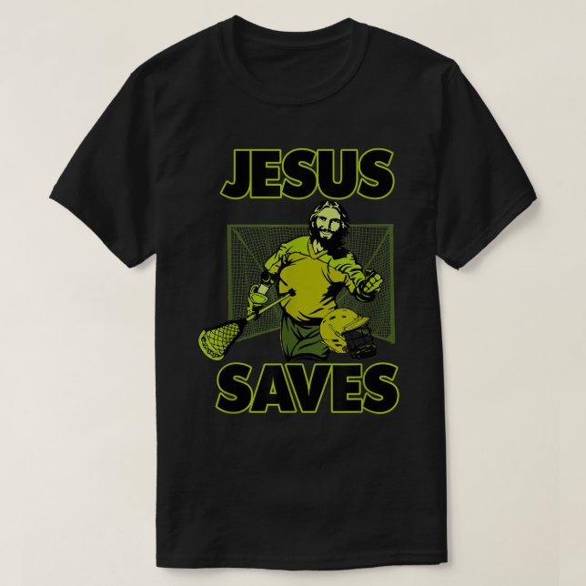 Jesus, o goleiro de lacrosse salva camisa para Cri (Frente do Design)