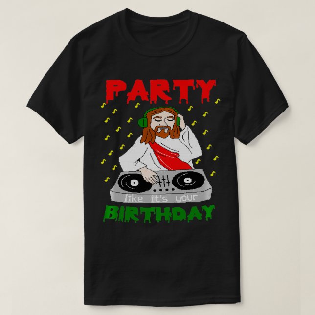 Jesus Party like its your Birthday Xmas Pullover  (Frente do Design)