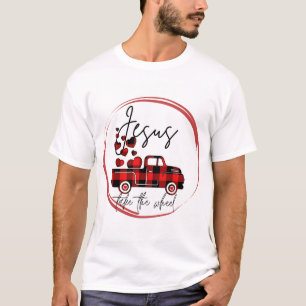 Jesus pegue a camisa do volante