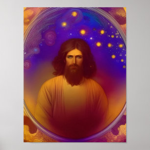 Jesus por Mucha AI Gerado Poster de Arte