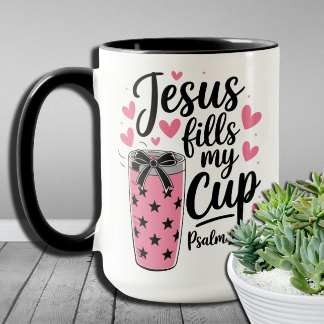 Jesus Preenche minha taça - Caneca Cristã Inspirad (Criador carregado)
