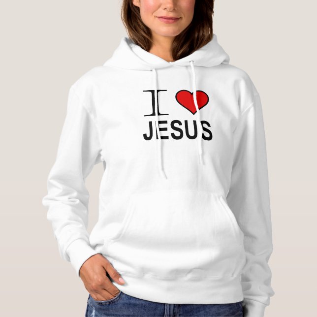 Jesus Presente Eu Amo Jesus Pullover de Logotipos (Frente)