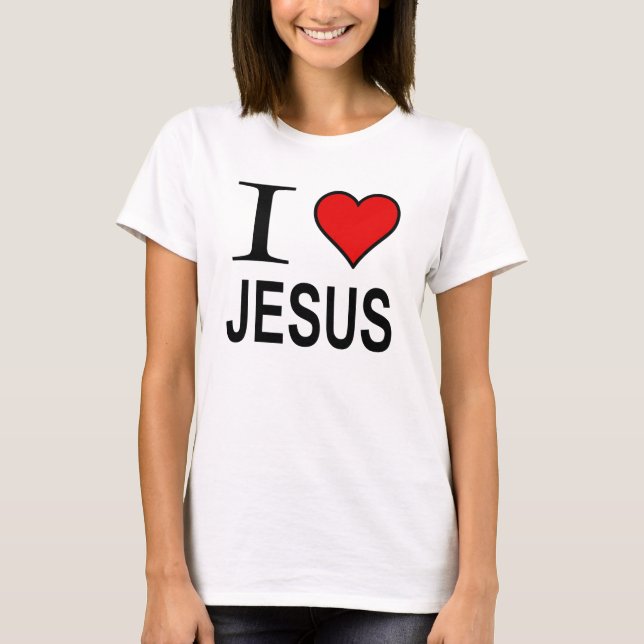 Jesus presentes Eu adoro o logotipo Jesus t-Shirt (Frente)