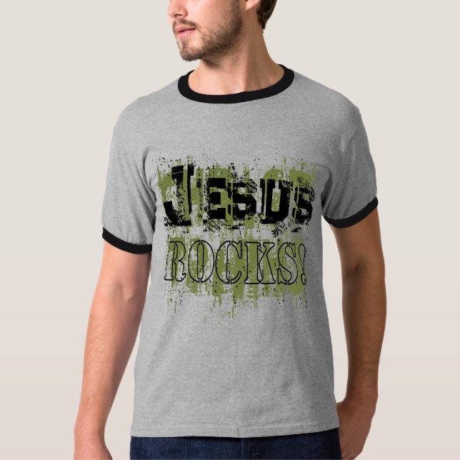 Jesus Rocks! Camisetas (Frente)