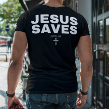 "Jesus salva" Bíblia Versa Camisa Cristã