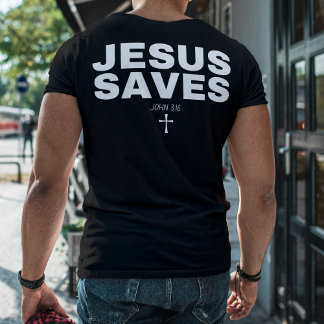 "Jesus salva" Bíblia Versa Camisa Cristã