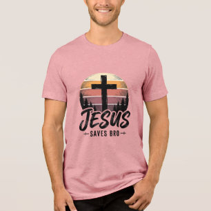 Jesus Salva Camiseta Bro Vintage Cruz Cristã Desi