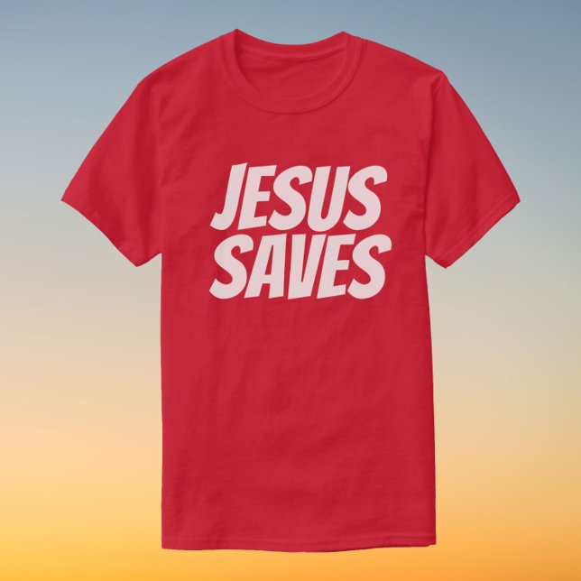 Jesus salva camiseta cristã de salga curta (Criador carregado)