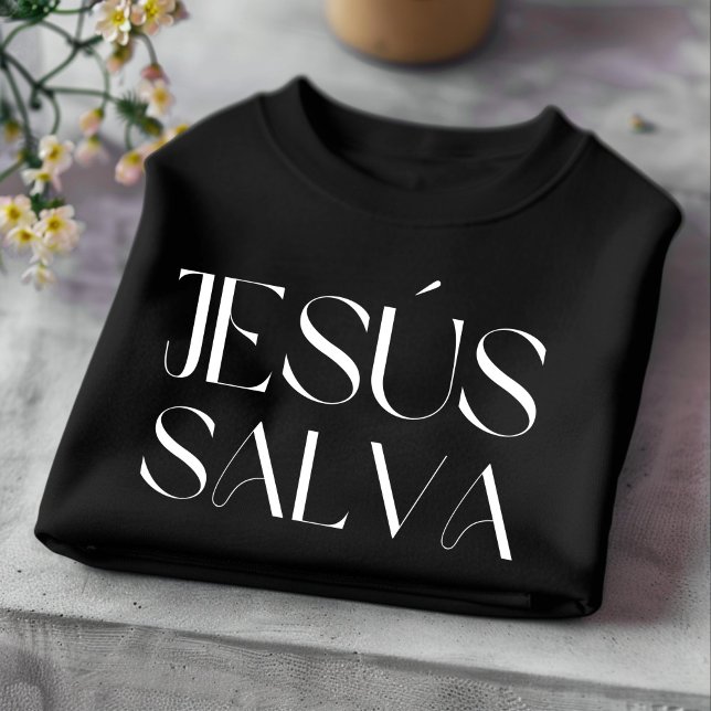 Jesús Salva - Camiseta Espanhola Cristã (Criador carregado)