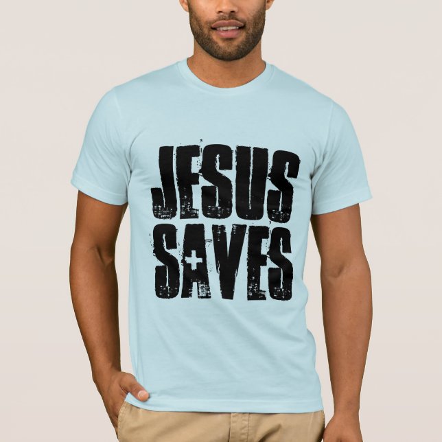 JESUS SALVA CAMISETAS CRISTÃOS DE CAMISAS T (Frente)