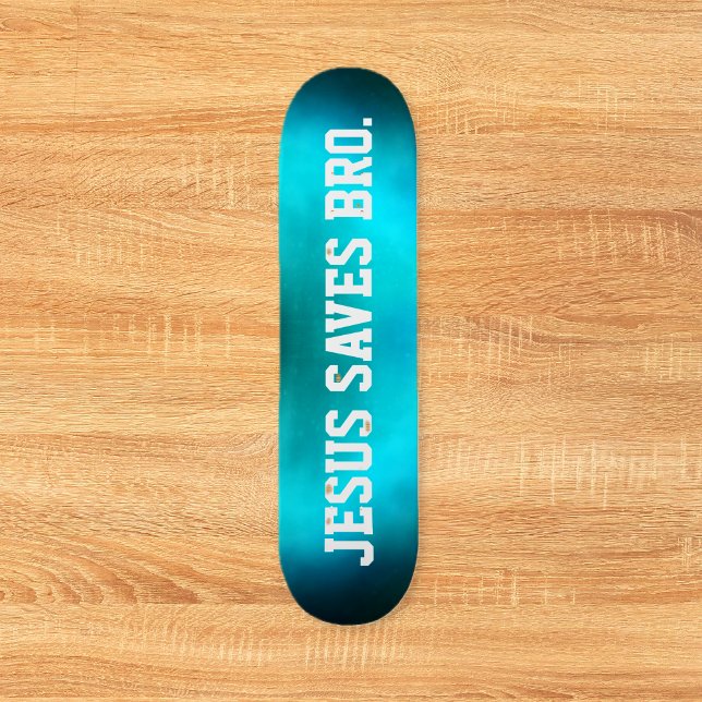 Jesus Salva Irmão. skate de risco azul abstrato (Jesus Saves Bro. Abstract Blue Haze Skateboard)