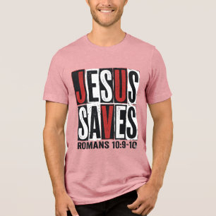 Jesus Salva Romanos 10_9 Camisa Cristã Vintage De